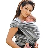 Didymos 446006 Babytragetuch, Modell Wellen silber, Größe 6