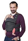 marsupi Babytrage und Neugeborenen-Trage, Classic (aus reiner Bio-Baumwolle), Version 2.0 (grey/ grau, S/M)