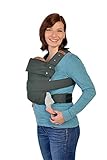 Marsupi Baby und Kindertrage I kompakte Bauch und Hüfttrage I S/M I anthrazit/anthracite (grey green) I genial einfach