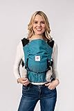 Babytrage: KOKADI® Flip - Heart2Heart Lagoon ✓ Neugeborene & Kleinkinder ✓ Ergonomisch ✓ Steg verstellbar ✓ Bio-Baumwolle ✓ ab Geburt bis 30kg ✓ GRATIS Beutel (Baby (3,5-15kg))