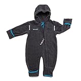 HOPPEDIZ Fleece-Overall 68-74 anthrazit