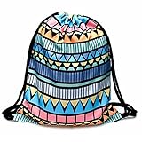 KLIMBIM Fullprint Jutebeutel Turnbeutel Gymbag Kordel Beutel Print Rucksack 9007 - Paisley-Bandana-weiss